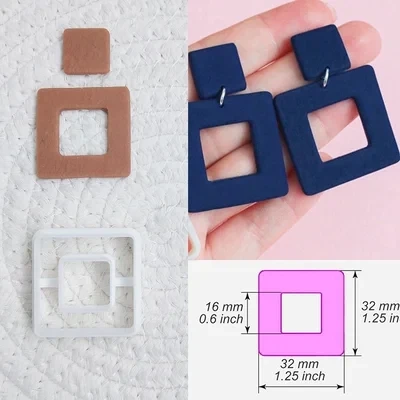 Einfache geometrische Form Polymer Clay Cutter DIY Ohrring Anhänger Schmuck Schneiden Formen weiche Keramik handgemachte Werkzeuge – Detail 6
