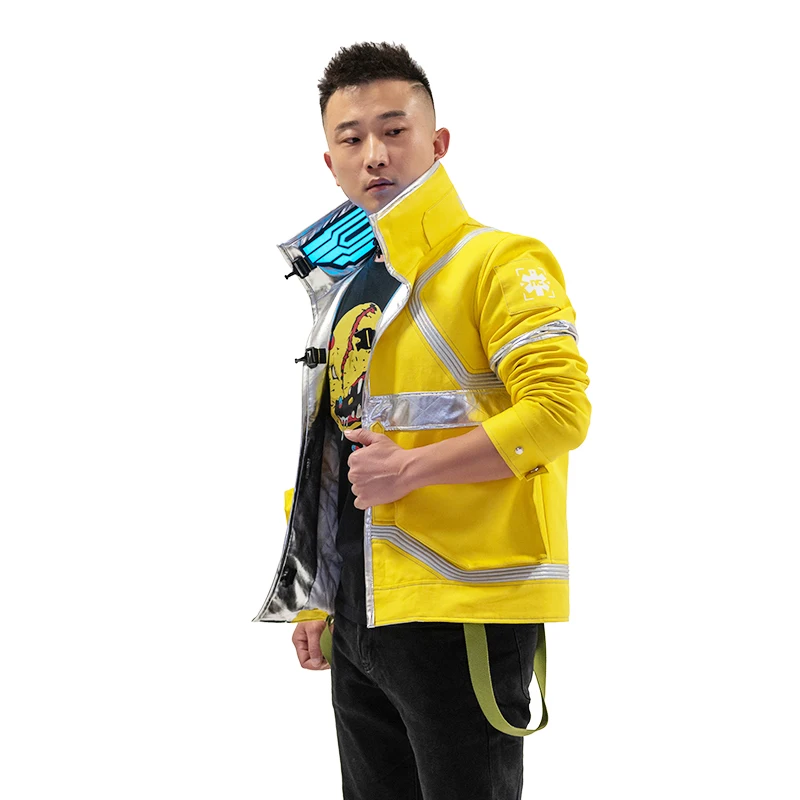 David ryan Cosplay Jacket giallo cappotto di cotone luminoso gioco Pole Play Uniform Halloween Carnival Party Outfit per uomo donna