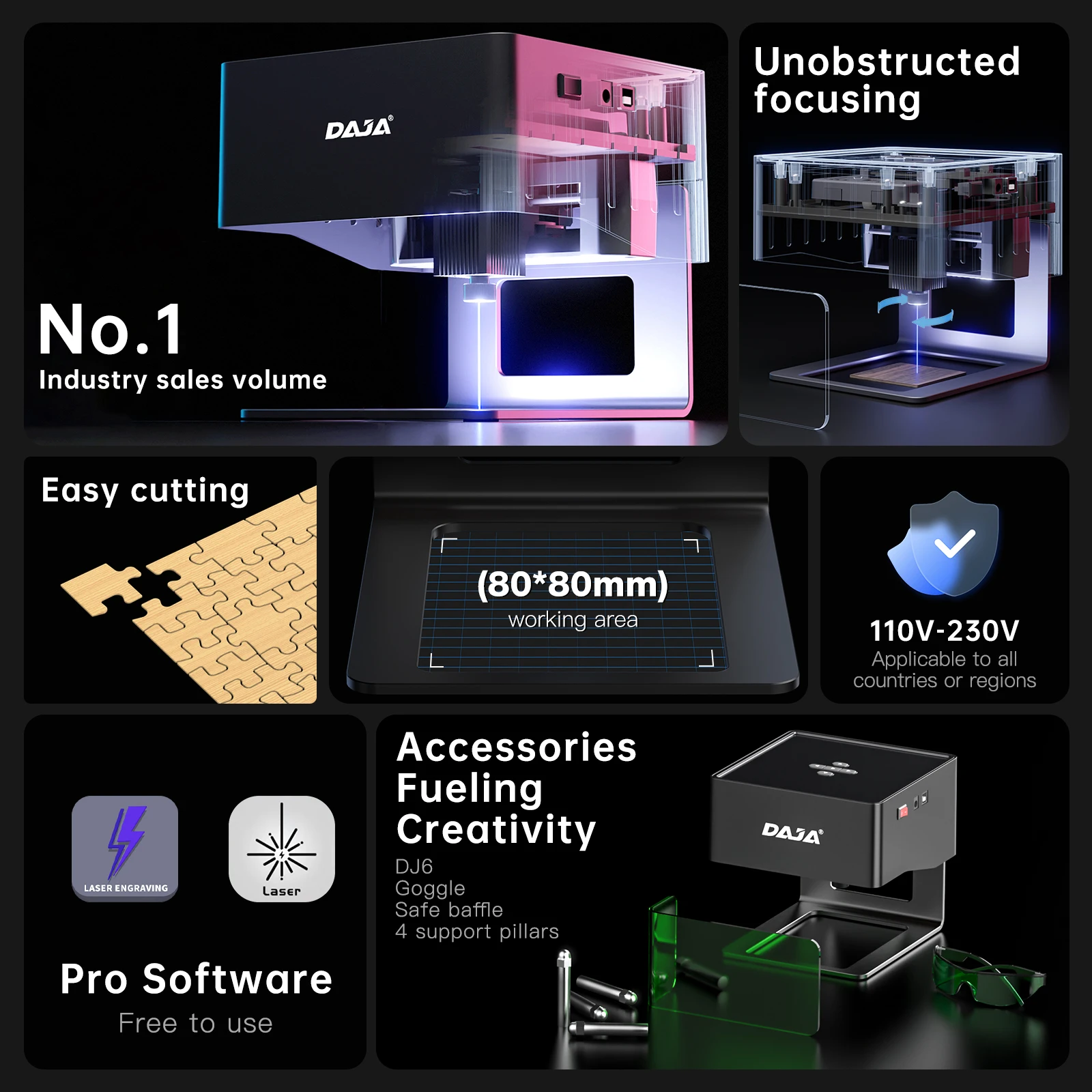 DAJA DJ6 ミニポータブルレーザー彫刻 Diy Bluetooth マシン塗装 