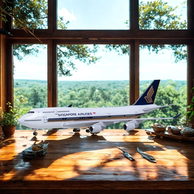 

47cm scale aircraft B747 Singapore Model Aircraft Toys Boys Kids Resin Die-Casting Airplane Simulation Model Planes Collected