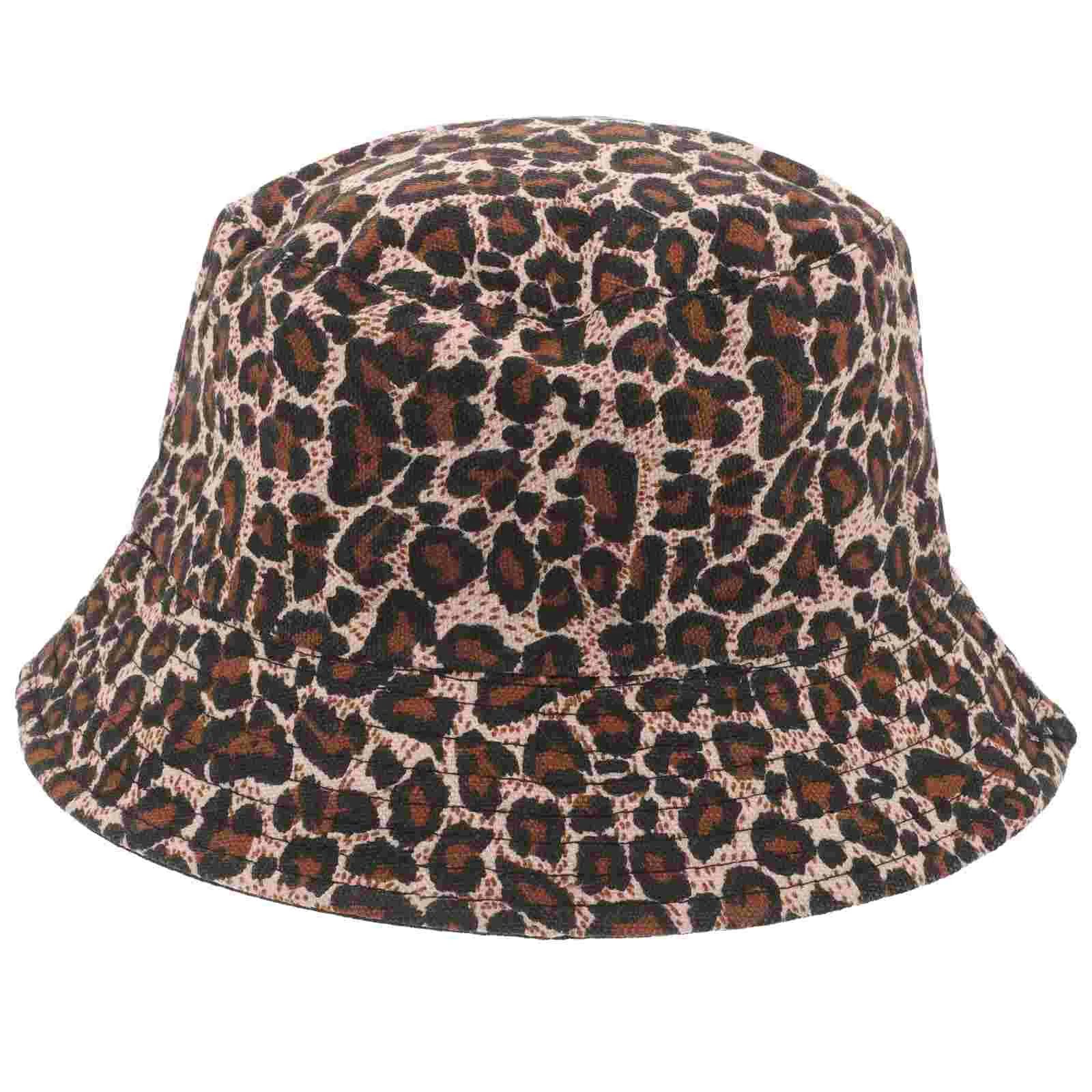 

New Leopard Print Reversible Bucket Hat Hats UV Protection Fisherman's Men and Women