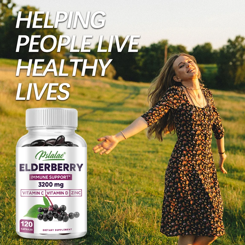 Elderberry Capsules - with Vitamins C, D and Zinc - Provide Immune Support for Children and Adults