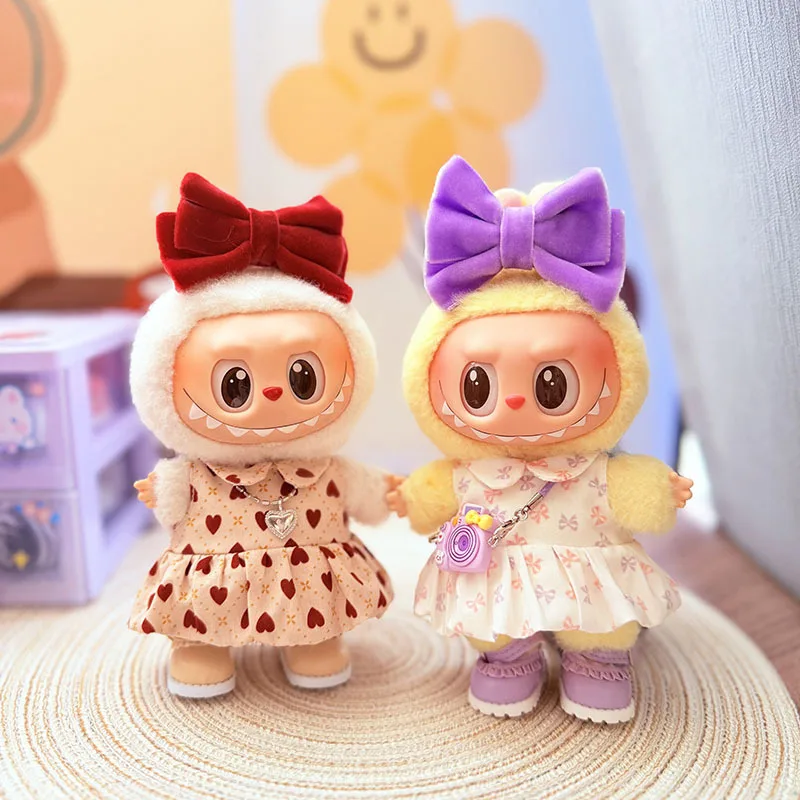

Clothes Only Labubu V1 V2 V3 Clothes Pendant Labubu Sitting Baby Clothes Sweet Heart Dress