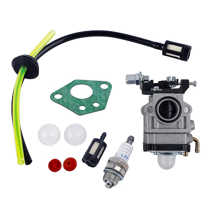 Lawn Mower Carburetor Mower Carb Kit Fuel Filter With Spark Plug Gasket Hose For BG430 52Cc 49Cc 43Cc