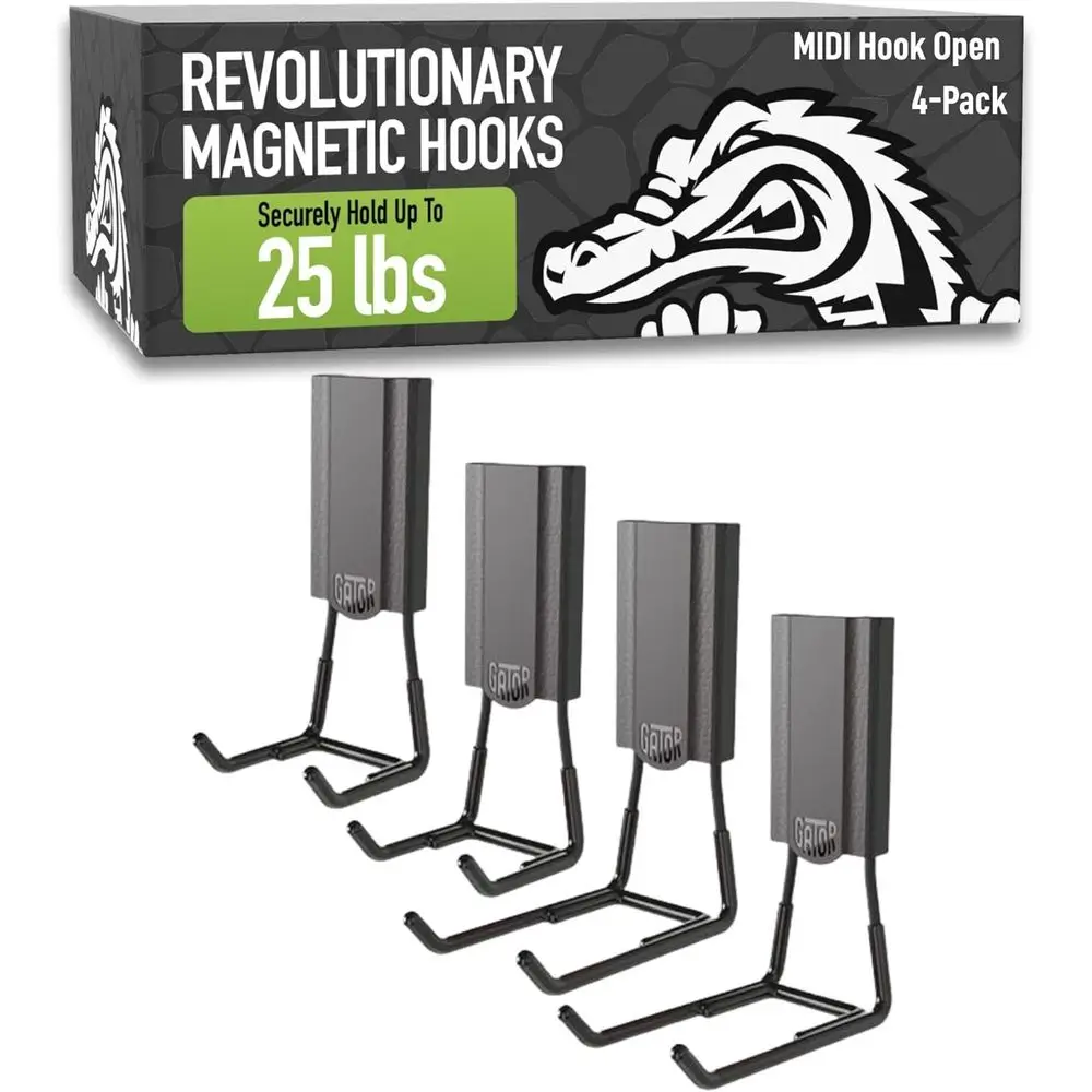 

I 2.5 & 4" Open Hooks, 25 lb Heavy Duty Magnetic Hooks or Steel Suraces, Patented Easy-Release, Non-Slip Grip – Storage & Organi