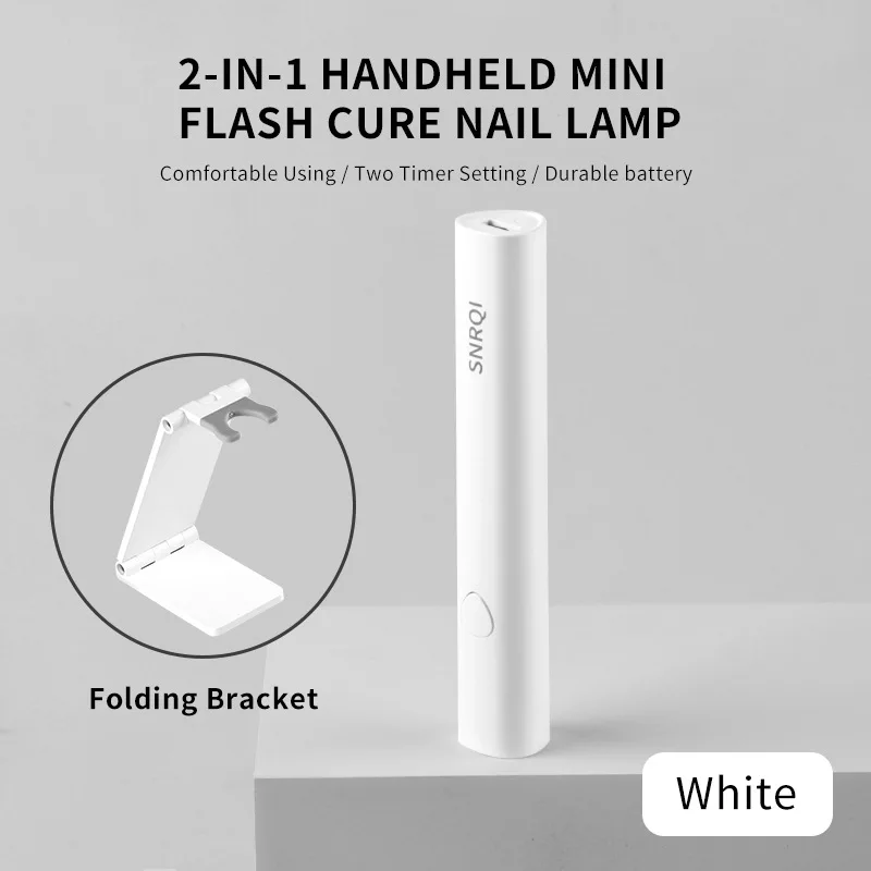 Portable Mini UV LED Nail Lamp Cordless Handheld Nail Dryer Stand 2 Timer Settings Professional Fast-Drying Phototherapy Tools