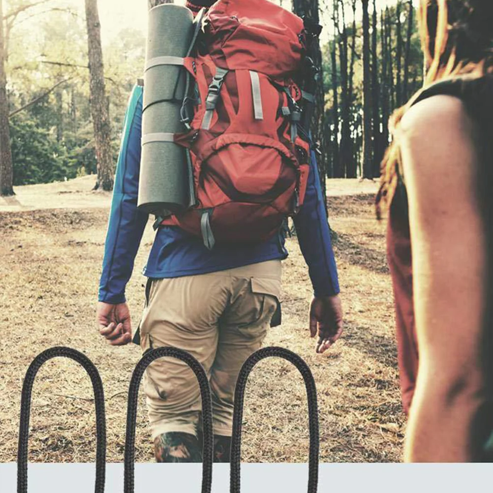 15pcs Anti-Theft Zipper Rope For Outdoor Clothing Bags Durable Elastic Security Cord Practical Theft Prevention Tether Black