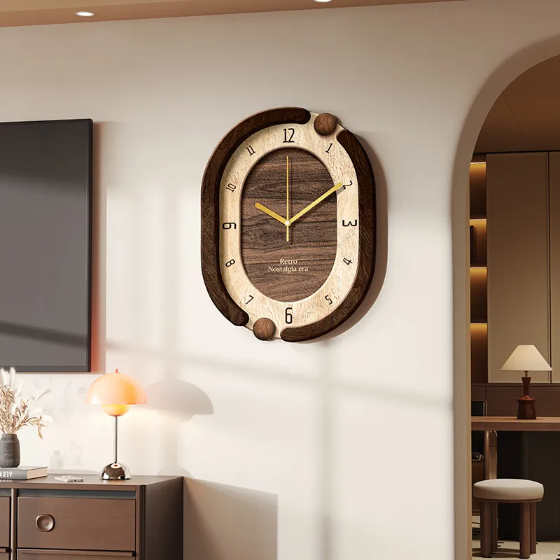 

Living Room Digital Wall Watch Interior Modern Wooden Aesthetic Minimalist Clock Wall Creative Design Reloj De Pared Home Decor