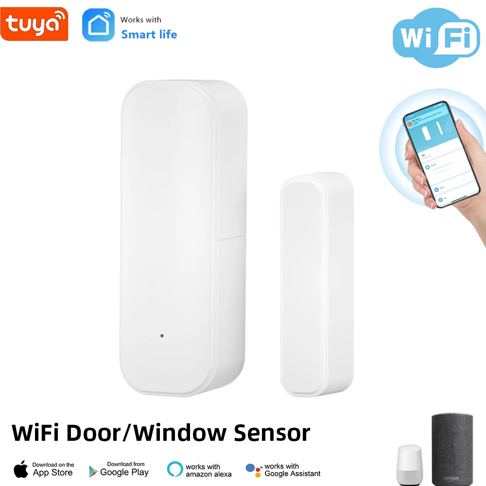 ONENUO-Capteur de porte WiFi Tuya, capteur d'entrée de fenêtre, capteur de porte antivol de sécurité