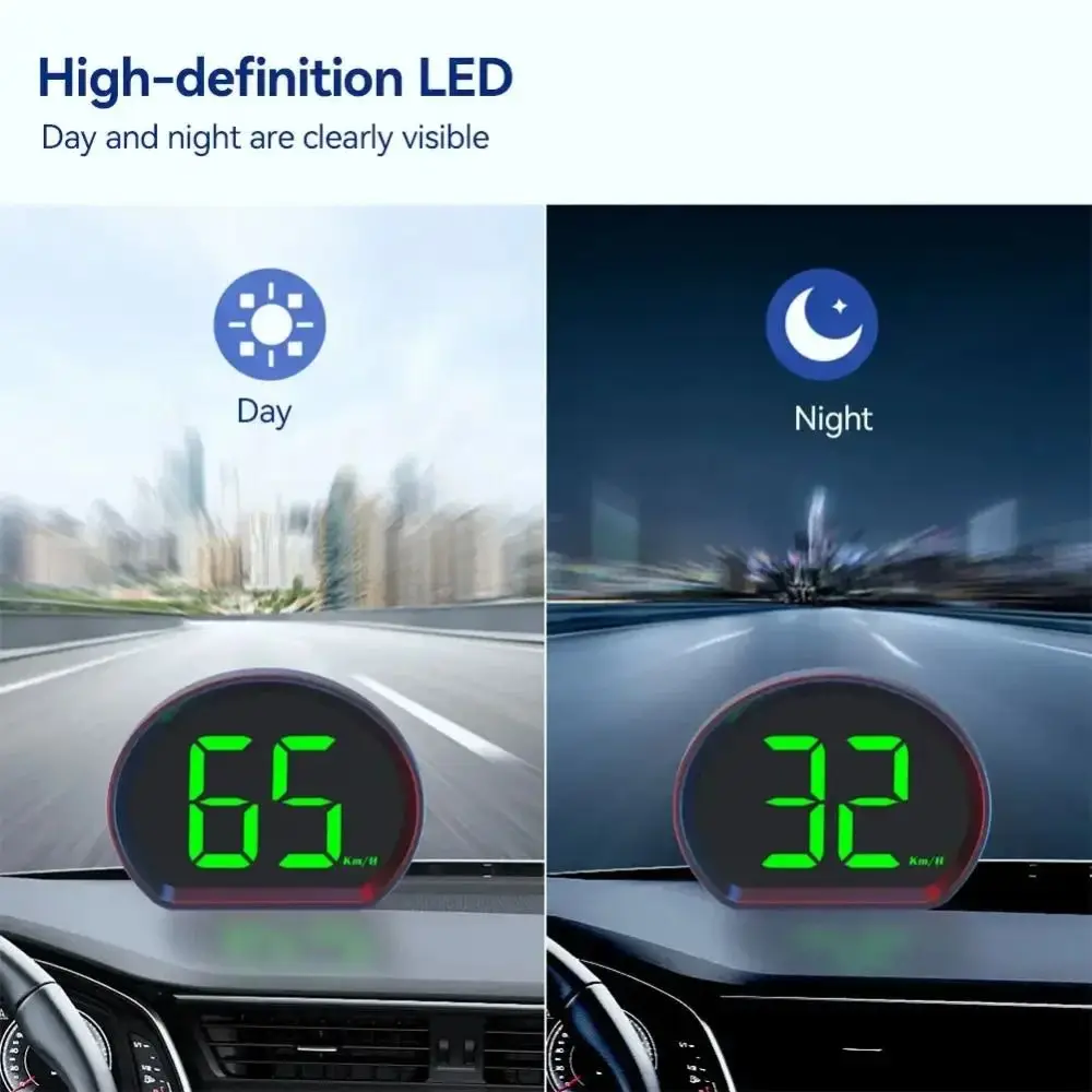 KMH/MPH GPS Car Digital Speedometer Versatile Compatibility Plug&Play HUD Car Head Up Display Plastic Portable