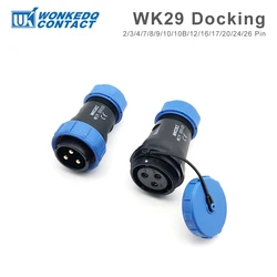 SP29 Docking Waterproof Connector 2/3/4/7/8/9/10/12/16/17/20/24/26 Pins Plug&Socket Cable Panel Connector IP68 Aviation Plug