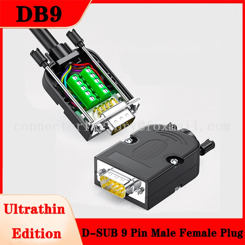 1Pcs 5Pcs 10Pcs DB9 Connector D-SUB 9 Pin Male Female Plug RS232 RS485 Breakout Terminals 21-24 AWG Wire Solderless Connectors