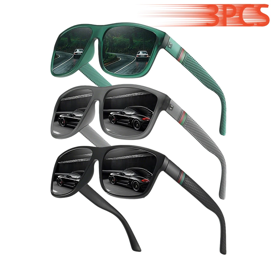 3PCS Unisex Designer Vintage Check Oversized Sunglasses for Outdoor Picnic Casual Hangout Neutral Casual Driving Fishing Eyewear