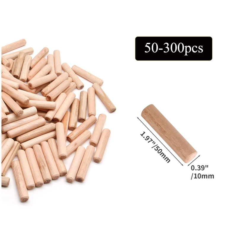 50-300 stücke Holzbearbeitung Dübel Jig Kit Runde Rillen Geriffelte Holz Stecker Holz Dübel Pins Stange Bohren Guide Locator werkzeug – Detail 1