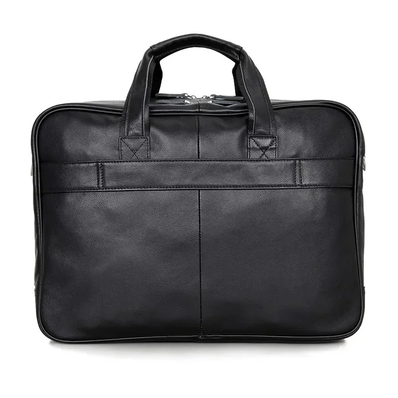 Black Real Skin Genuine Leather Men Messenger Cowhide 15.6'' laptop Man Briefcase Portfolio Business Travel Bags #M7367