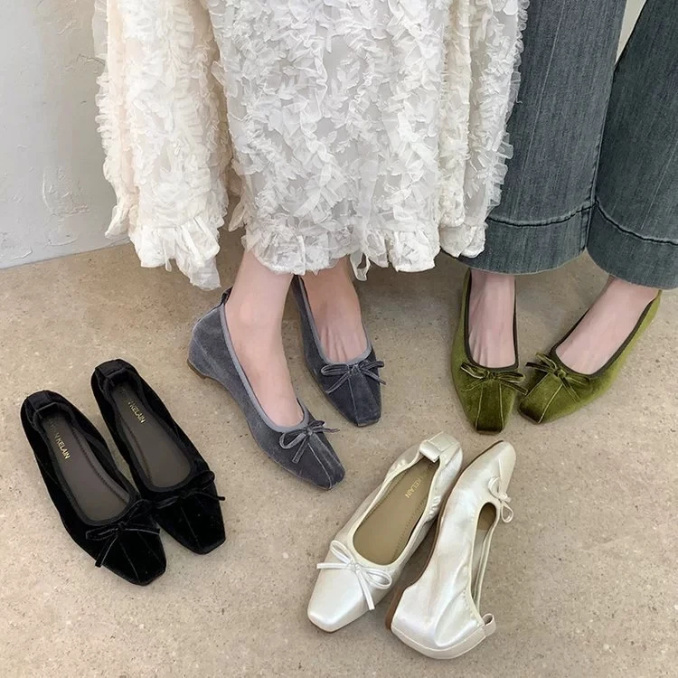 Square Toe Suede Women Pumps Elegant Internal Elevation Wedding Party Shoes  New Spring Autumn Slip On Commuter Footwear