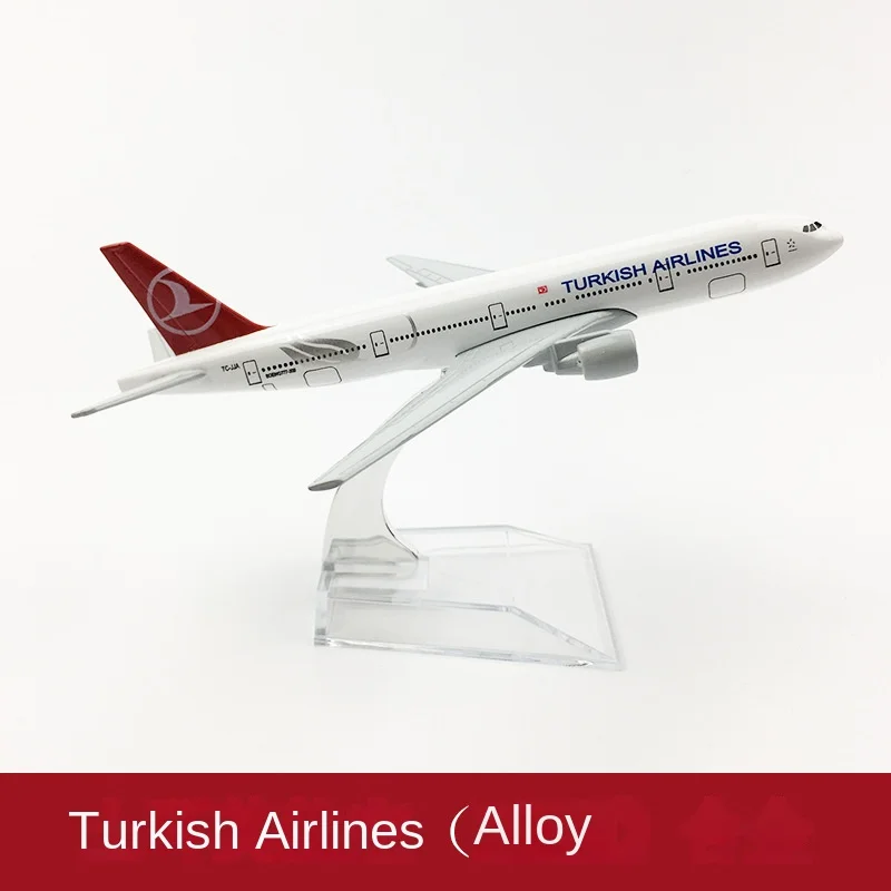 

16cm Alloy Aircraft Model Turkish Aviation Sound 777 Diecast Aviation Plane Collectible Miniature Toys for Boys Dropshipping