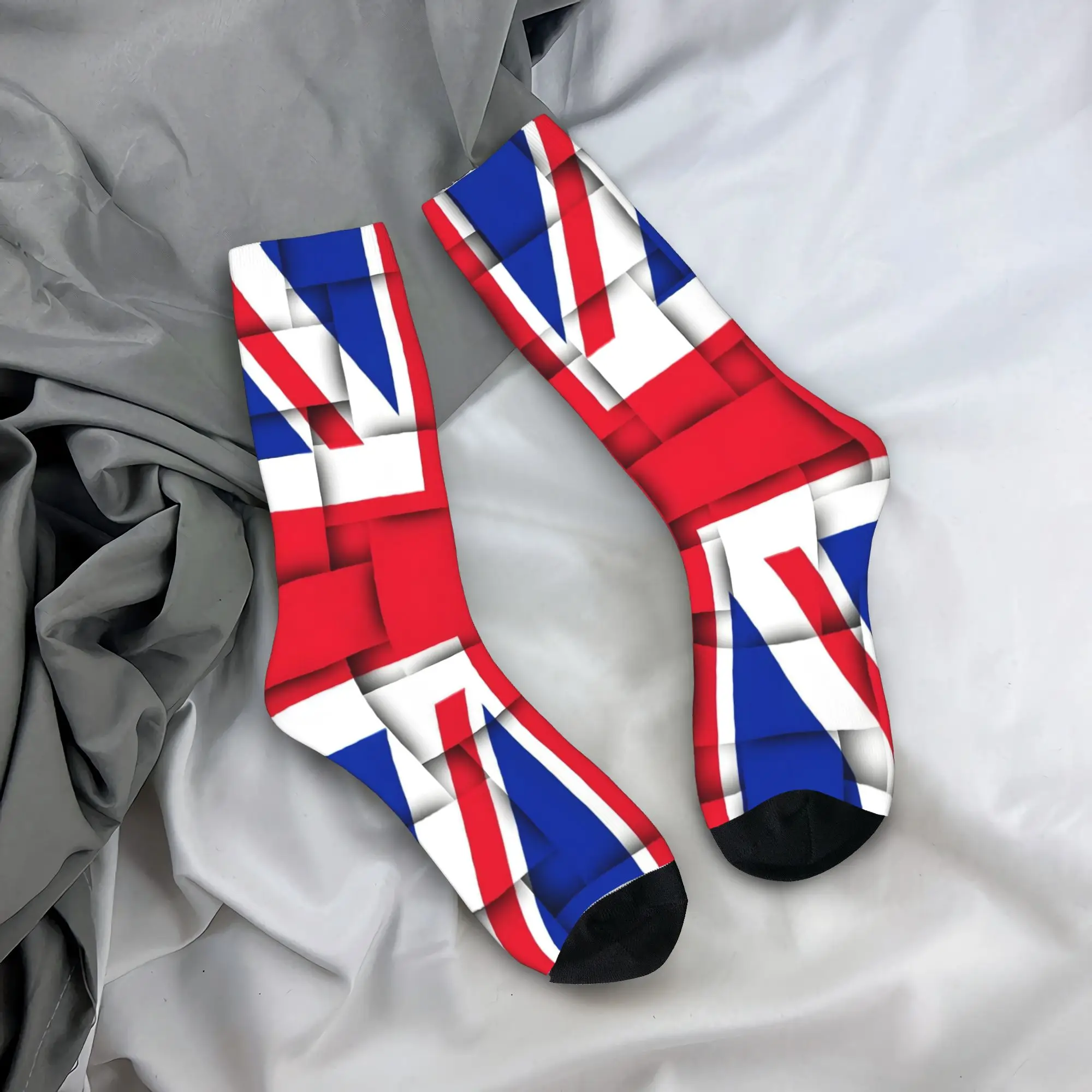 Изготовленные на заказ классические носки с флагом Юнион Джека, мужские и женские теплые модные новые британские носки для экипажа