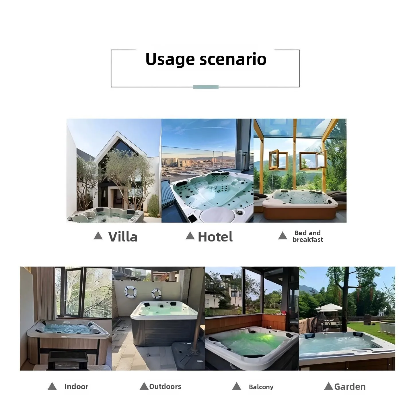 في الهواء الطلق جاكوزي سبا حوض استحمام ساخن كبير الاكريليك تدليك حوض الاستحمام الذكية ساخنة ثرموستاتي بركة لفيلا فندق منتجع الإقامة المنزلية Meubles #5