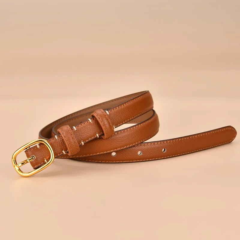 Ремень из натуральной воловьей кожи Женский, роскошный брендовый Универсальный студенческий пояс в японском стиле с пряжкой с язычком