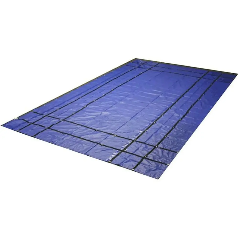 

Heavy-Duty Blue 18 Oz Vinyl Tarp for 16' x 24' Flatbed Trailers - Protects Cargo from Wind, Rain, and Sun