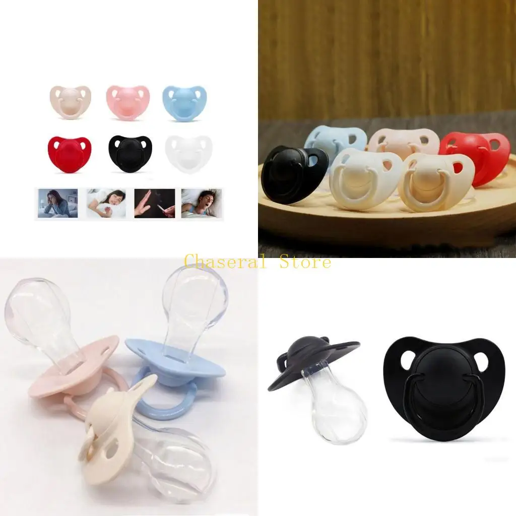 

E7CE Adult Pacifier Silicone Dummy Nipple Chewable Toy Soothing Pacifiers for Autisms High Pressure Work & Anxious People