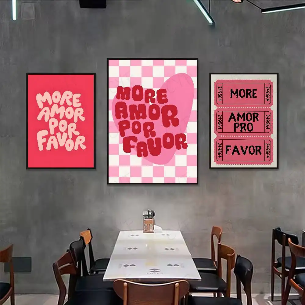 Modern art More Amor Por Favor Poster Wall art print art suitable for living room bedroom bar parlor home decor gift