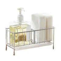 New Stainless Steel Sponge Holder Removable Countertop Soap Tray Sink Kitchen Storage Rack