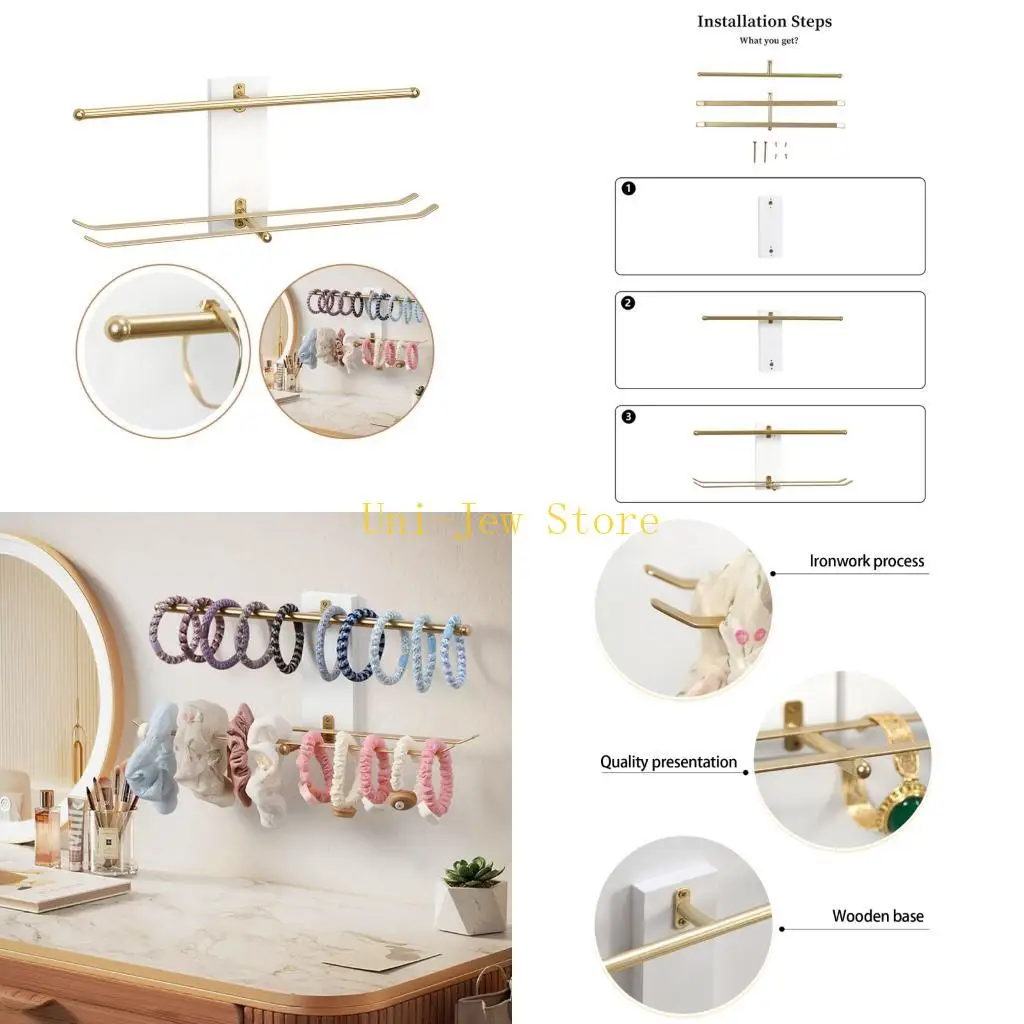 

40GB Multi Functional Wooden Wall Jewelry Display Rack For Accessories Scarves Belts