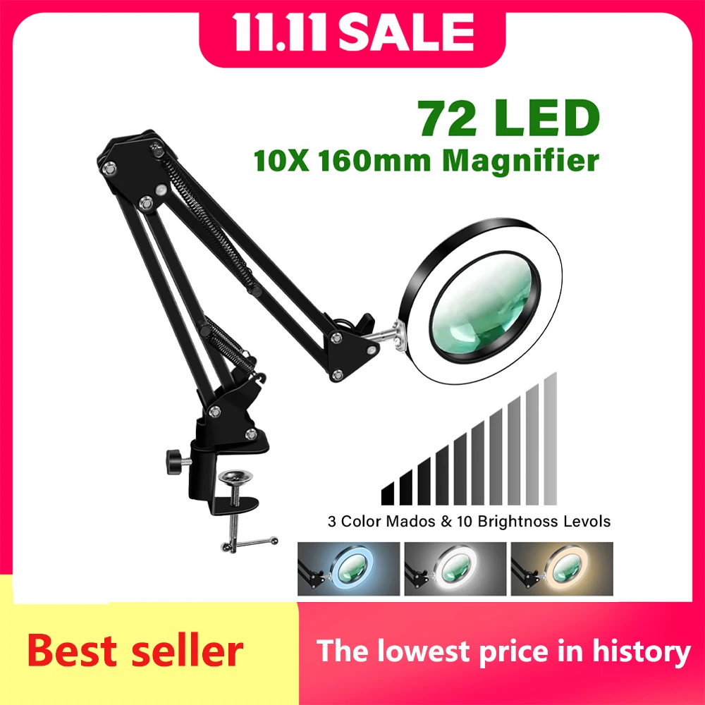 yZ[z72LED 8X/10X VƖg勾 USB 3 F LED ዾ͂񂾂ďC/e[uv/XLPAep