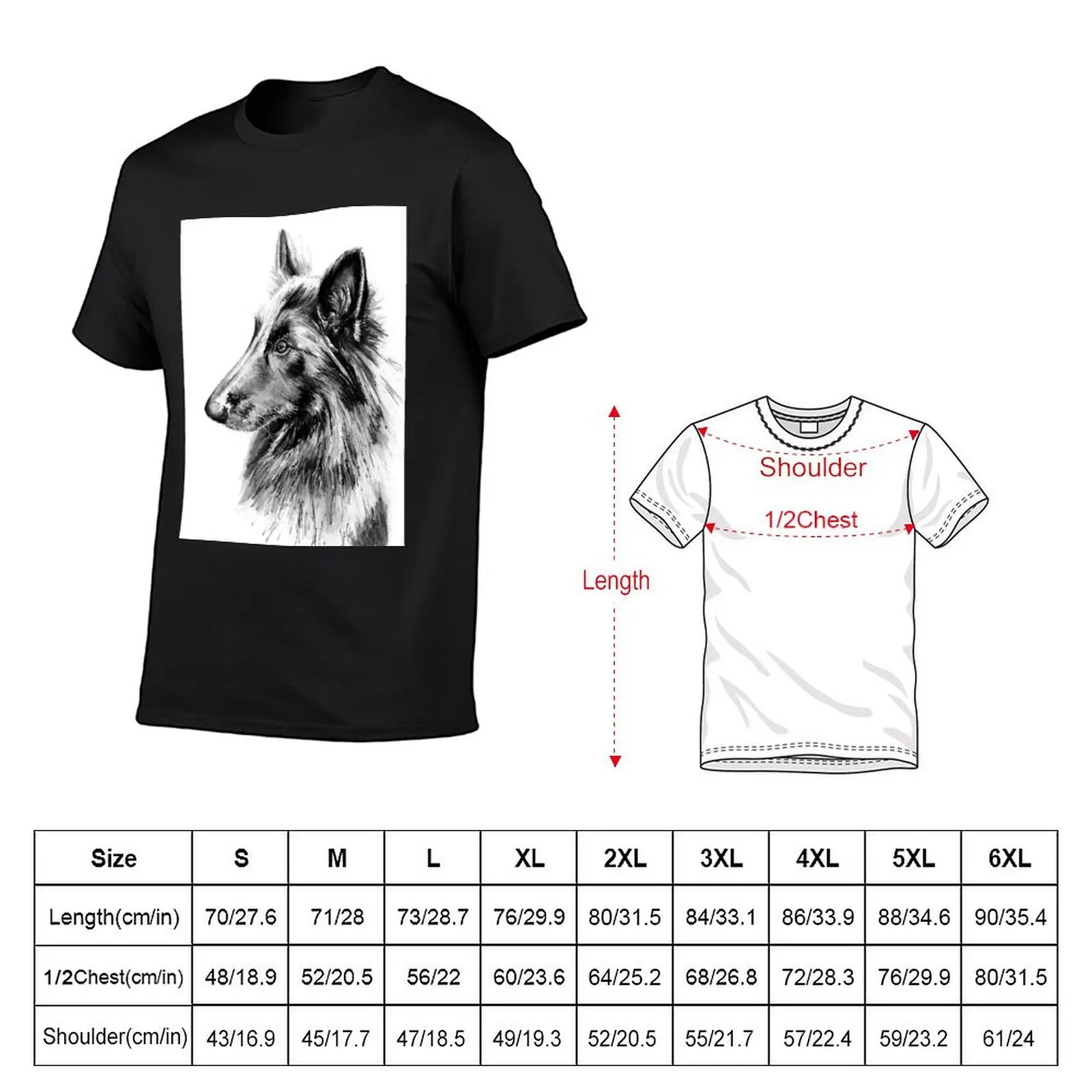 Belgian Tervuren Shepherd T-Shirt summer tops graphic tee shirt funny t shirts for men