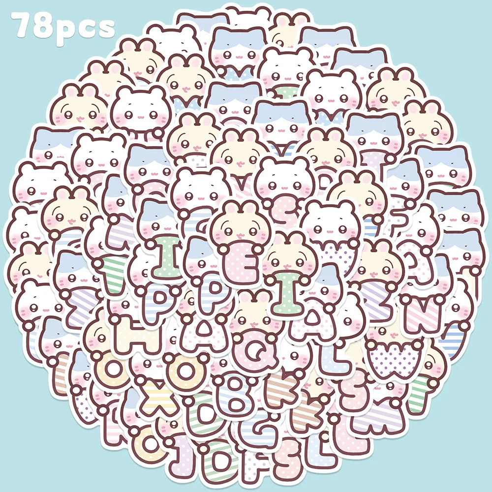 78 stücke Cartoon Nette Alphabet Aufkleber Lustige Kreative Aufkleber Für Telefon Tagebuch Sammelalbum Laptop iPad Aufkleber Aufkleber Student Belohnung Geschenk