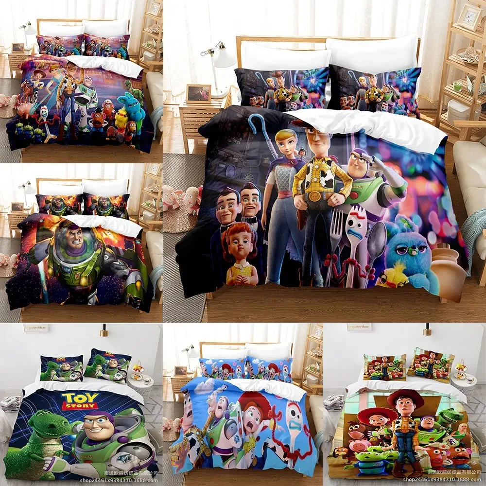 

Toy Story Bedding Sets Comforter Quilt Bed Cover Duvet Cover Pillow Case 2-3 Pieces Sets Kids Adult Size Cartoon Decoration