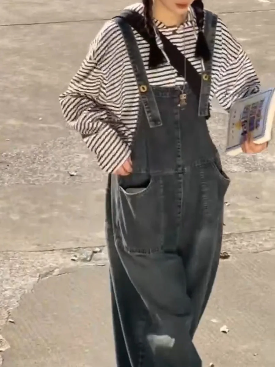 Tute da donna attillate da sera Funzionalità combinata Salopette con scollo all'americana rosa dolce Baggy Allmatch Marrone strappato Cinched