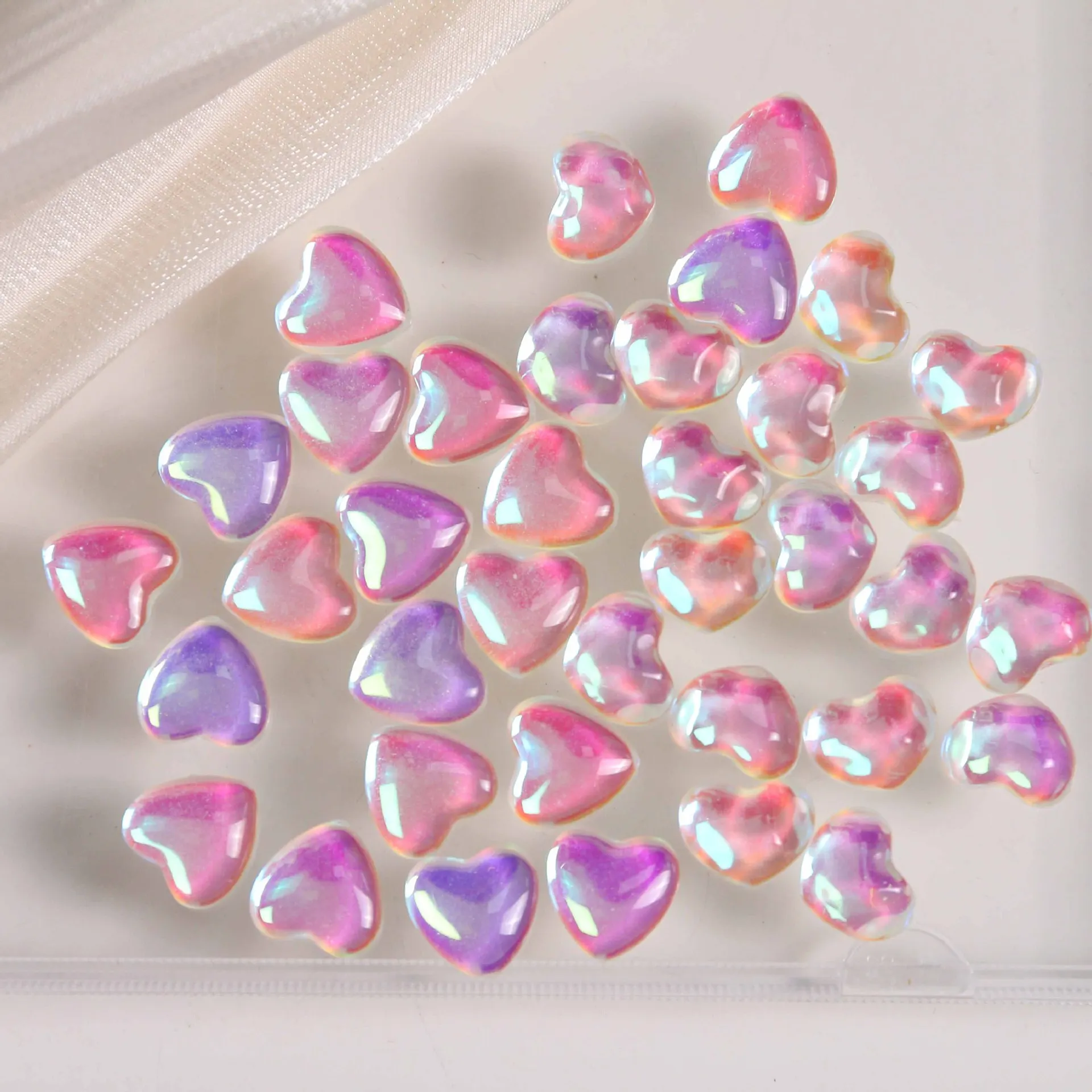 10pcs Korean Illusion Shiny Mini Love Resin Flatback for Jewelry Making DIY Earrings Accessories Craft Ornaments Materials