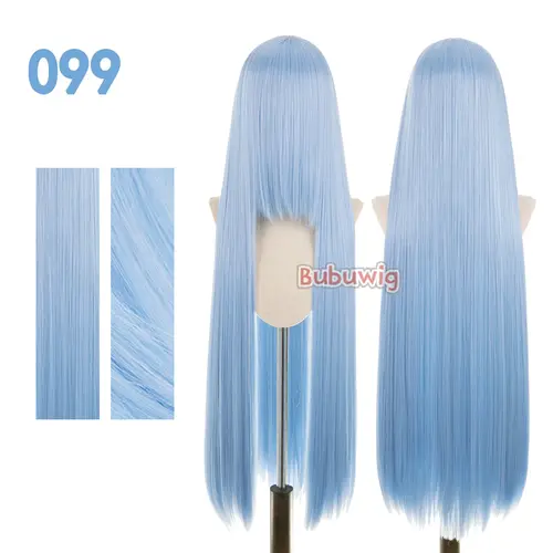 Bubuwig Synthetic Hair 100cm Long Straight Pure Color Cosplay Wigs Over 100 Colors Black White Red Blue Brown Wig Heat Resistant - Image 71