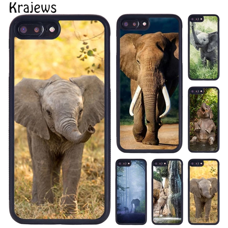 Krajews African Elephant Silhouette Phone Case For iPhone 16 15 14 XR XS 11 12 mini 13 Pro MAX Plus cover coque