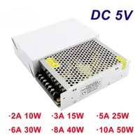 DC 5V Aluminum Power Supply 2A 3A 5A 6A 8A 10A AC 220V TO 5V Lighting Transformer 10W 15W 25W 30W 40W 50W Switching Power Supply