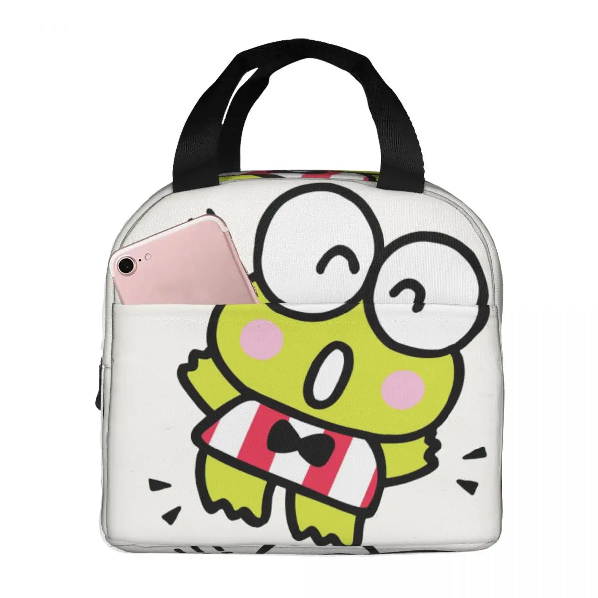 Cute Frog Bento Boxes Sanrio Kero Kero Keroppi Students Accessories For School Hand Bag Multifunction