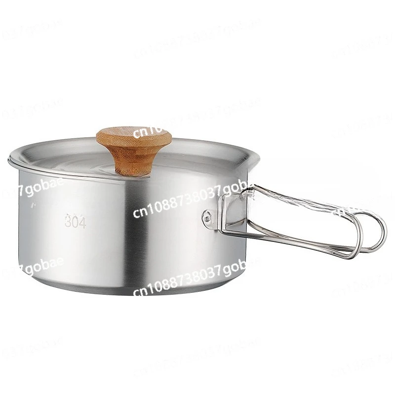 Tragbares Outdoor-Camping-Set für 3-5 Personen, Topf, Picknick-Kochgeschirr, Antihaft-Topf, Teekanne, Kombinationsset aus 304 Edelstahl