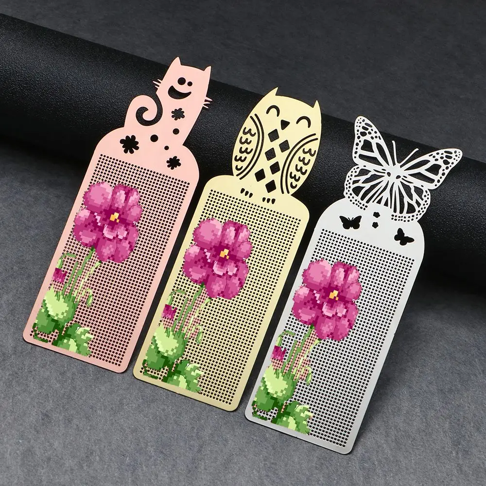 DIY Craft Cross Stitch Bookmark Butterfly Owl Stich Metal Silver Golden Needlework Embroidery Crafts Counted Cross-Stitching