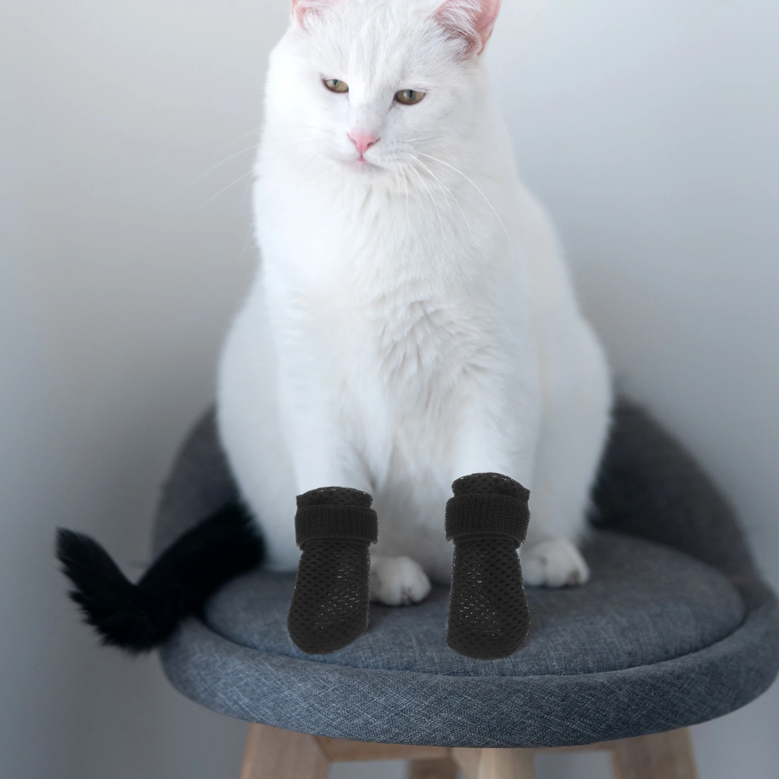 

4 Pcs Shoe Cover Cat Feet Breathable Dog Shoes Boots Keep Warm Claw Care Polyester Bathing for Small Dogs