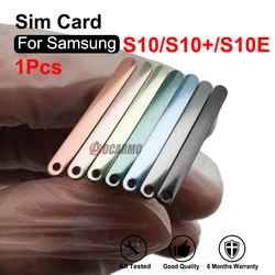 Black Blue Silver Single + Dual Sim Tray MicroSD SIM Card Slot For Samsung Galaxy S10 Plus S10+ S10E Replacement Part