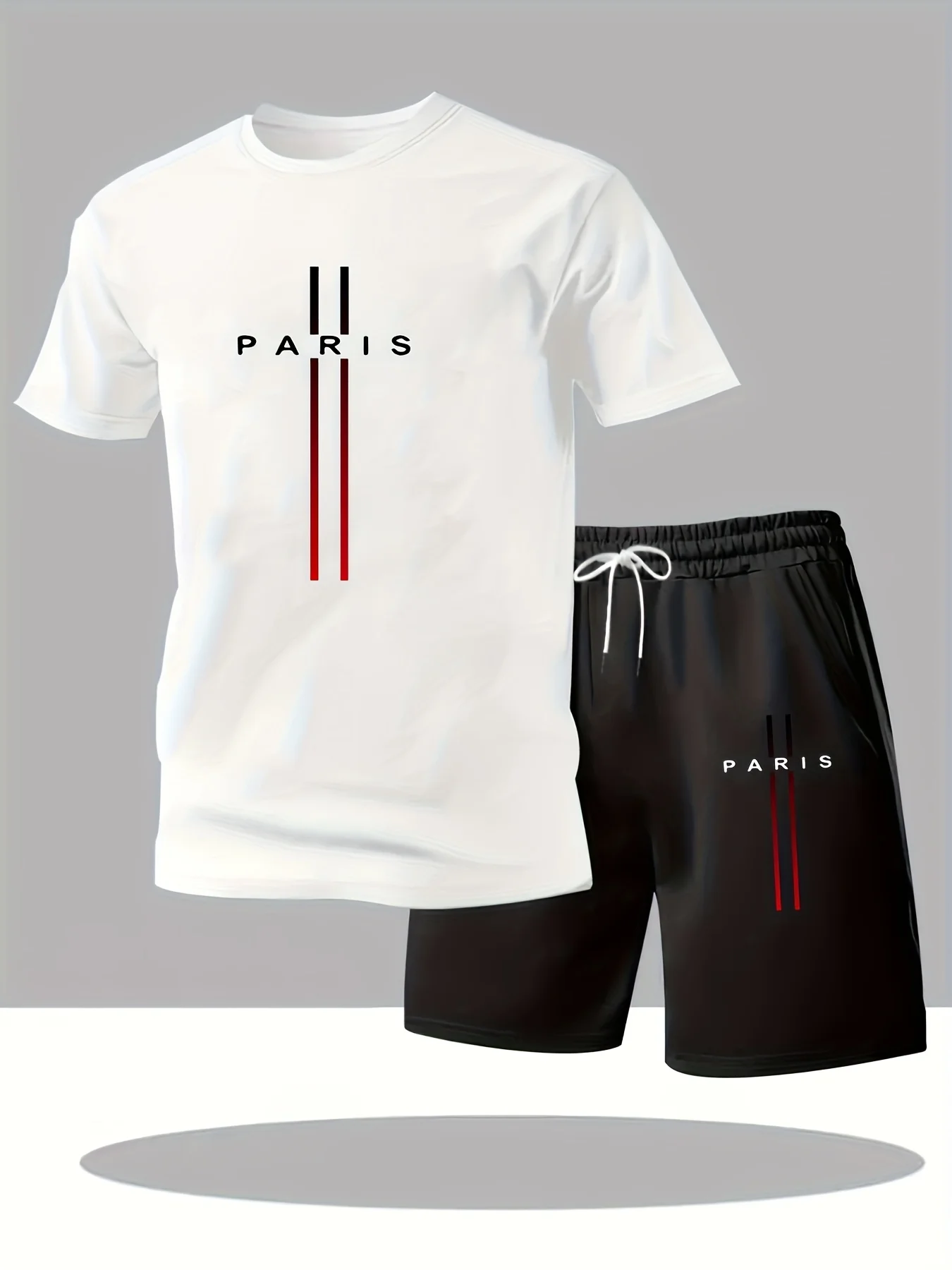 New Summer Men's Casual T-Shirt and Shorts Two-Piece Set Relaxed Fit Men's Short-Sleeve Breathable Athletic Set Two-Piece Set