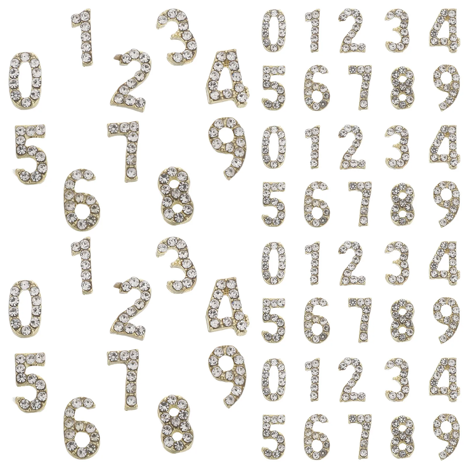 

100Pcs Nail Art Charms Rhinestone Number Decorations Flatback Nail Accessories Jewelry for Weddings Parties