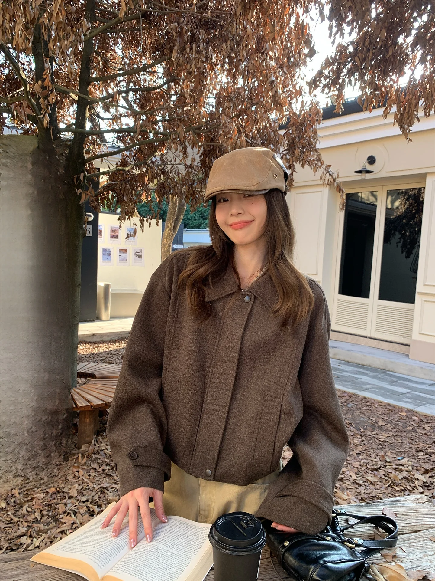 

Осенне-зимнее шерстяное пальто, женский свободный теплый топ Sembali Zh 한énmei ort Coat для поездок на работу Sle Faionable Верхняя одежда