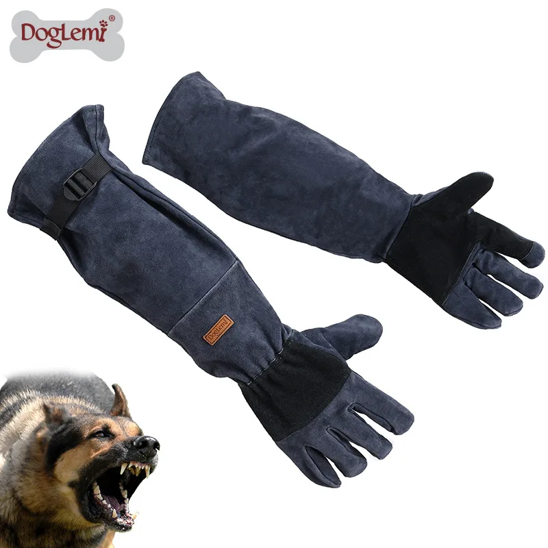 

Doglemi Pet Dog Thickened Leather Anti-Bite Gloves Pet Training Anti-Bite Gloves Dog Anti-Bite Eagle Training Snake Gloves