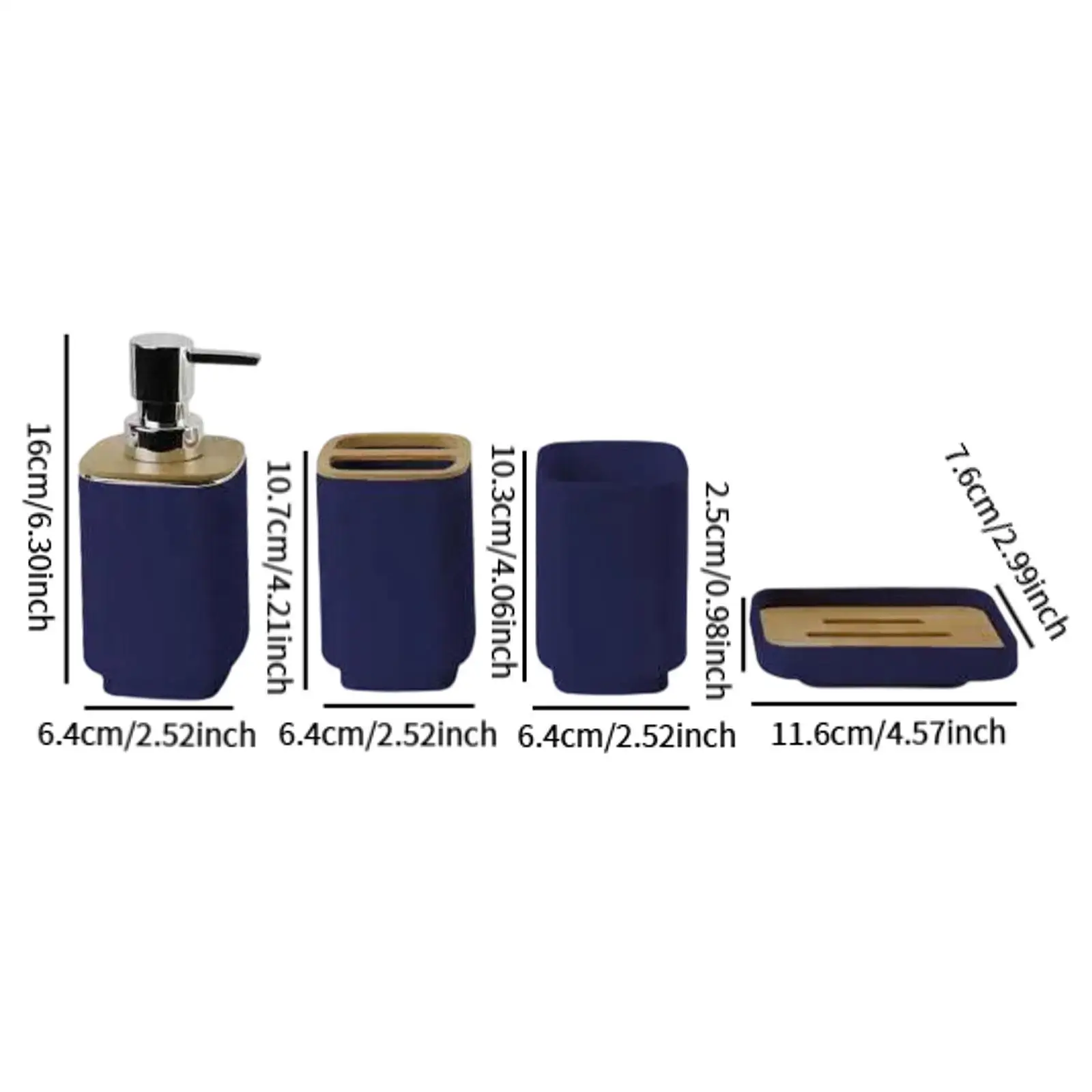 Set di 4 accessori per il bagno, portasapone per scarico domestico, per vanità di nozze regalo