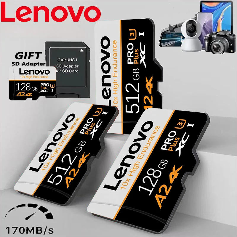 Tarjeta de memoria Lenovo de 16 GB, tarjeta Micro TF SD de 512 GB, tarjeta de memoria SD de 256 GB, tarjeta de almacenamiento para Nintendo Switch, PS5 y PC