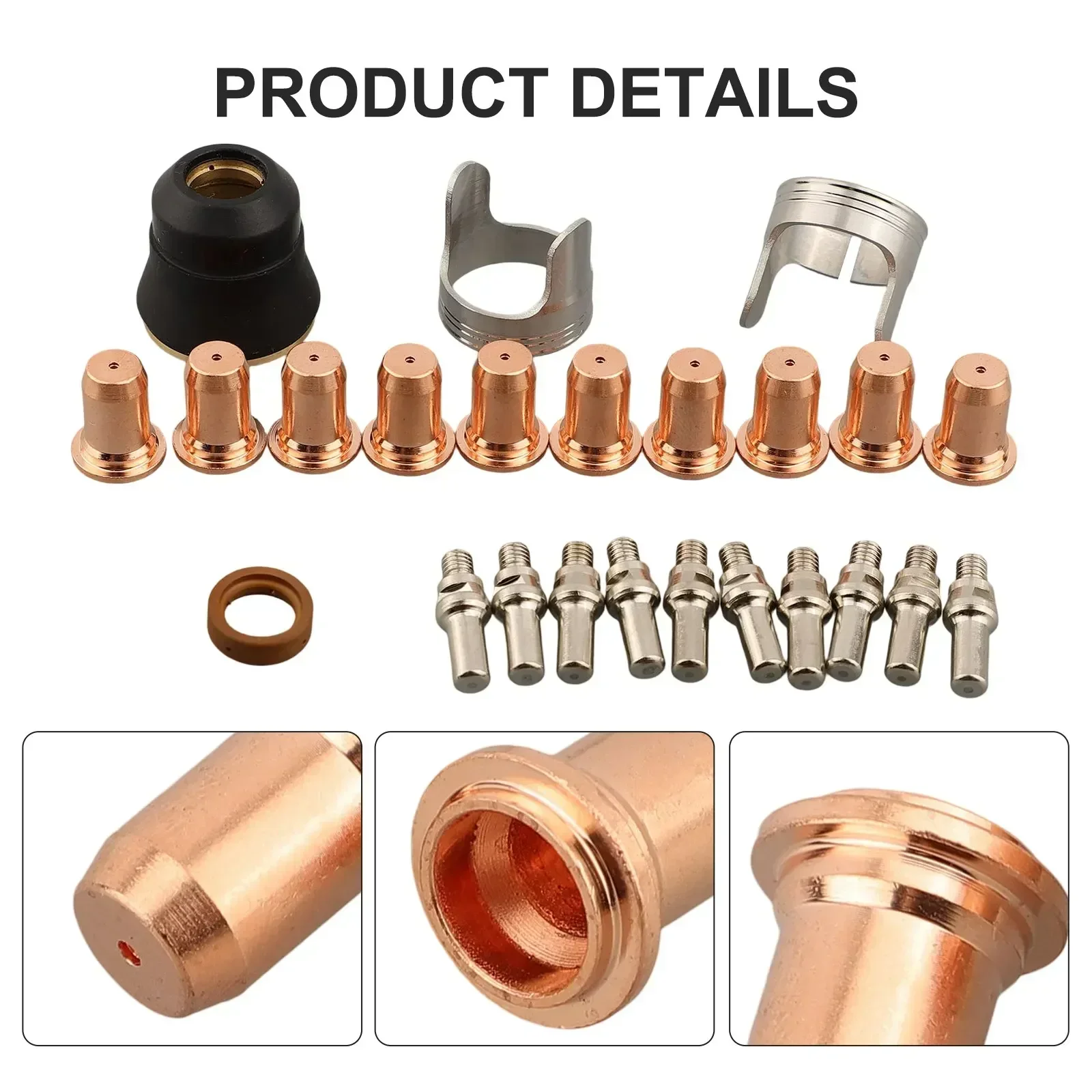

24pcs Plasma Cutting Torch Set Contain Electrode Nozzle Shield Holder Swirl Ring For Port Cargo Welding Tool Accessories